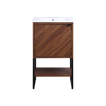 Juhl Chevron-Front Modern Minimalist 2-Shelf Bath Vanity Cabinet Only (Sink Basin Not Included) - JONATHAN Y